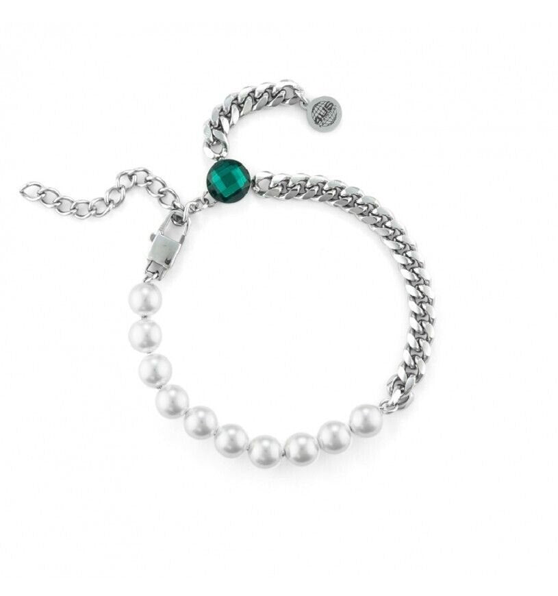 4us Cesare Paciotti Bracciale Acciaio E Perle Uomo 4UBR6851
