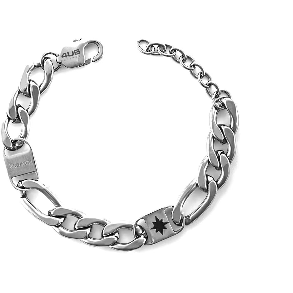 4us Cesare Paciotti Bracciale Acciaio Uomo Rosa Dei Venti 4ubr5966
