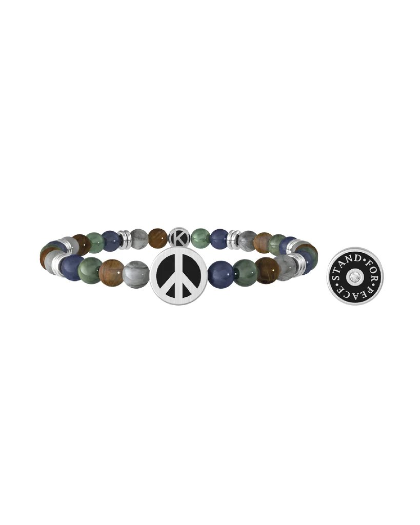 Kidult Symbols "Stand For Peace" Bracciale Uomo Referenza 732085 Nuovo Garanzia Ufficiale
