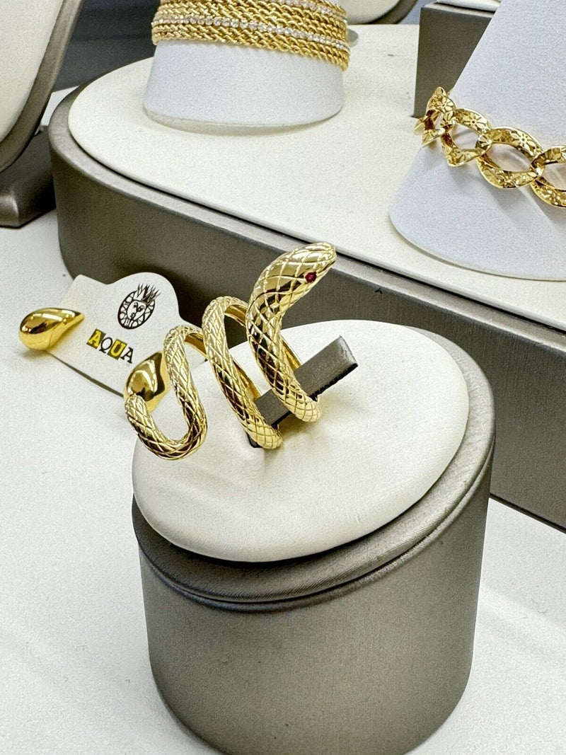 Anello Donna Serpente In Oro Giallo 18kt Totolo 750 Grammi 6,28