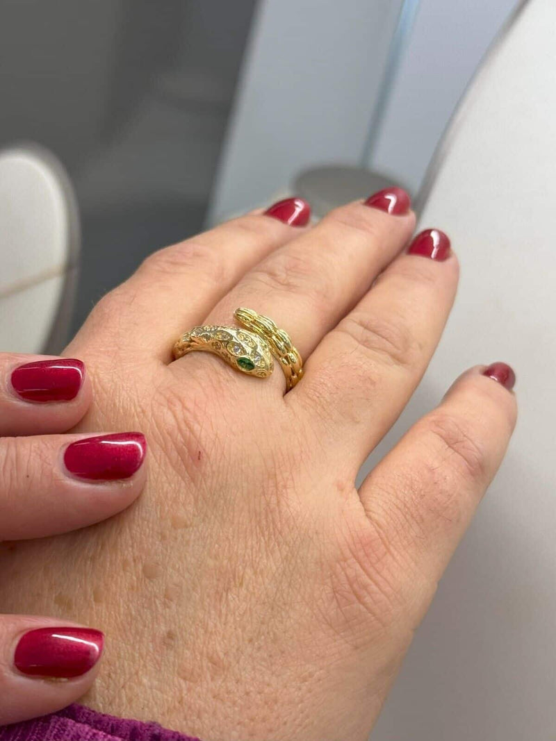 Anello Serpente Donna In Oro Giallo 18kt Titolo 750 Peso Grammi 4,77 Dito 14-20