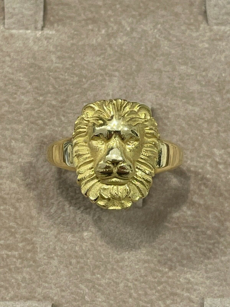 Anello Uomo Leone Oro Giallo 18k Titolo 750 Misura Dito 22 Grammi 5,52 Nuovo