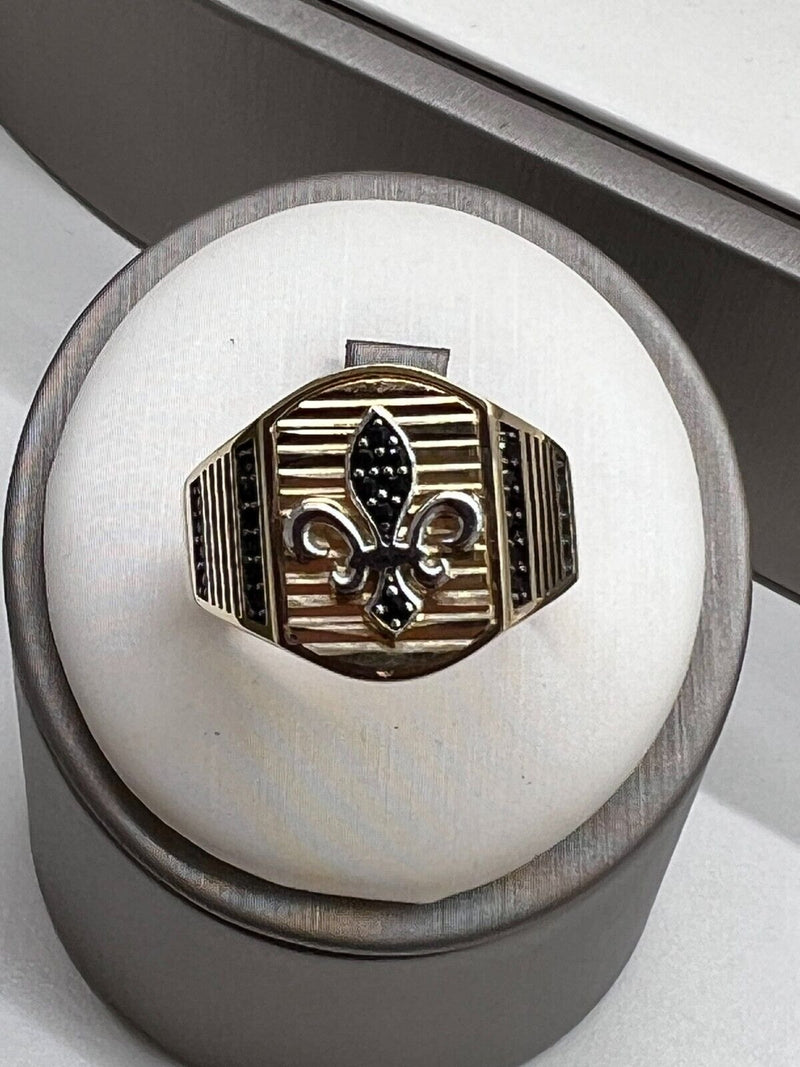 Anello Uomo Oro Giallo E Bianco 18kt Misura Dito 23 Grammi 12,45 Nuovo