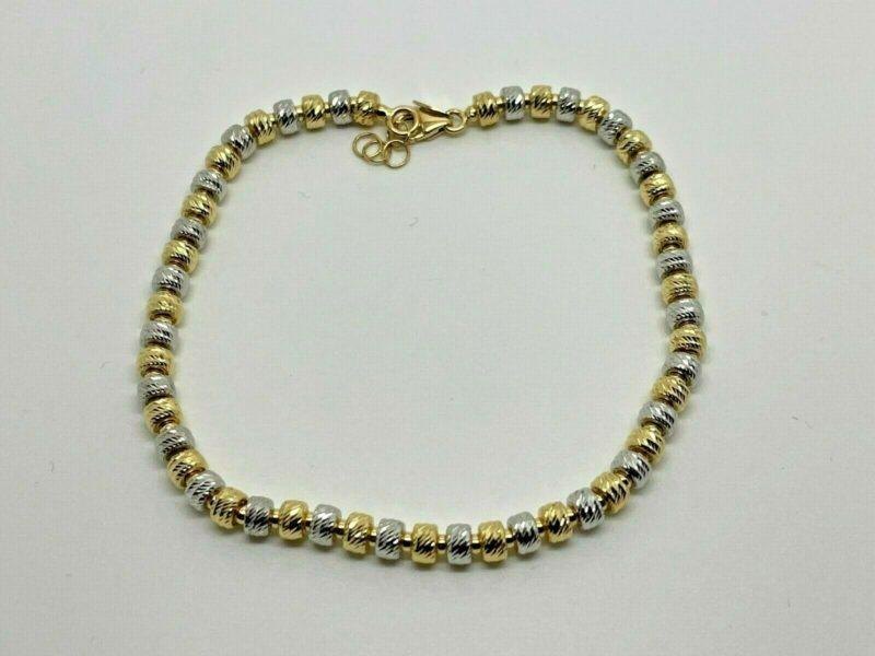 Bracciale Donna Oro Bianco E Giallo 18kt Grammi 6,01 Nuovo