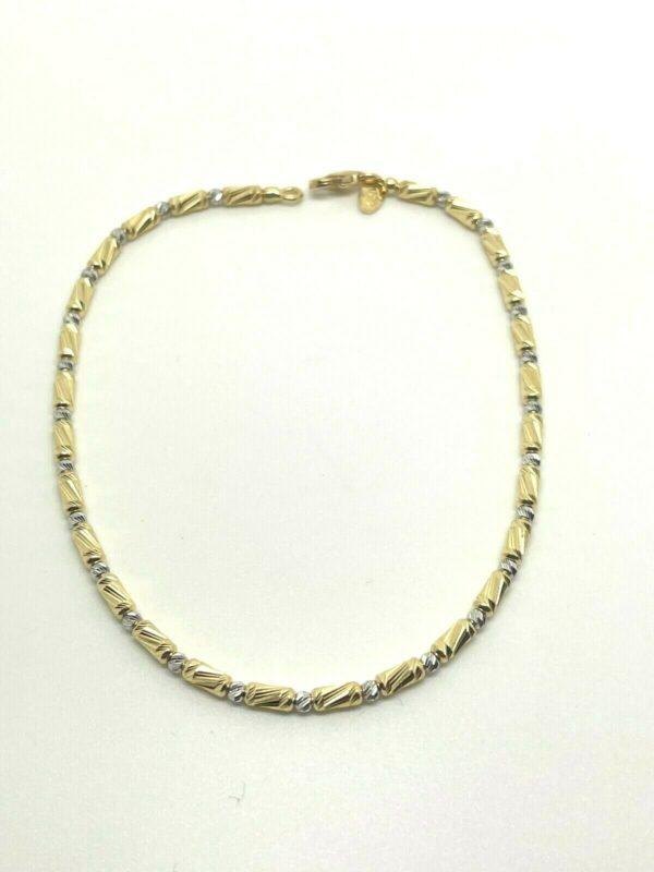 Bracciale Donna, Oro Giallo E Bianco 18kt Grammi 3,82 Nuovo