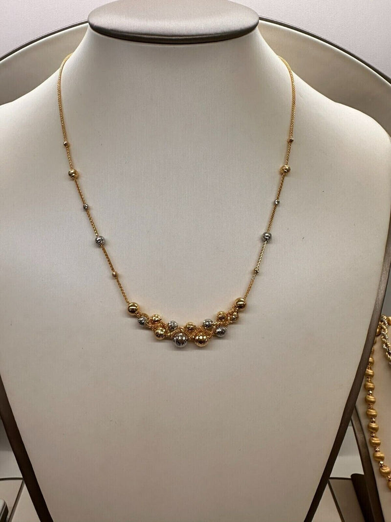 Collana Donna Oro Giallo E Bianco 18kt Titolo 750 Grammi 5,44 Nuova