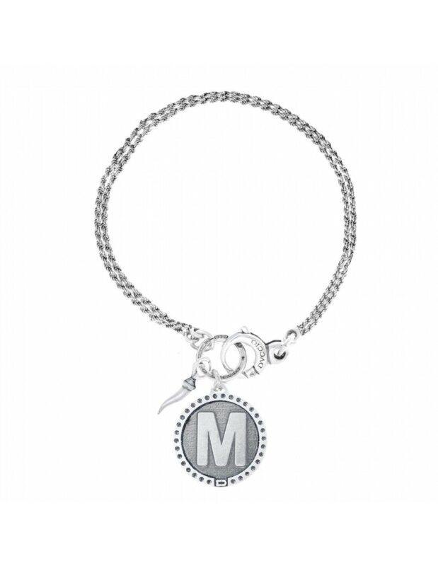 DVCVIO Freedom Bracciale In Argento 925 Lettera M