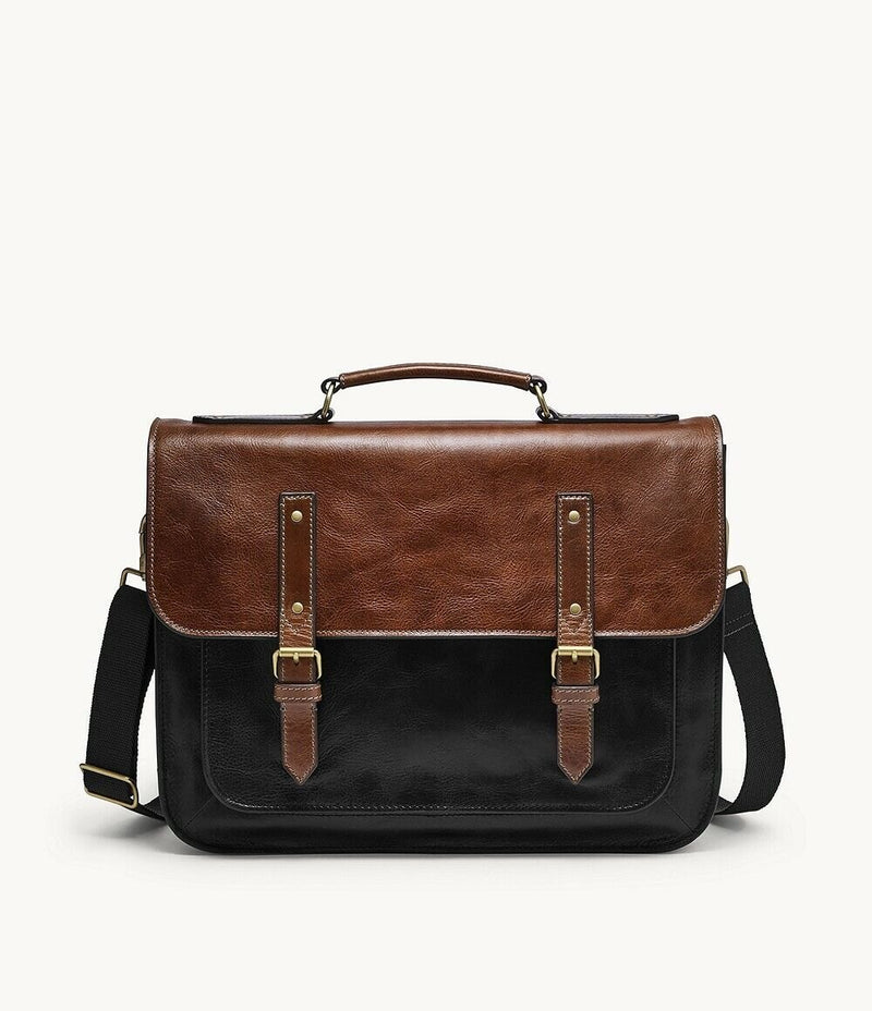 Fossil Borsa Da Lavoro Greenville Vera Pelle Mbg9547021 Nuova