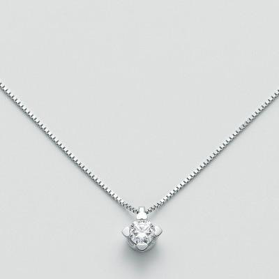 Miluna Collana Punto Luce Oro 18k E Diamante Naturale 0,20 Ct Referenza Cld4125-020g7 Nuova