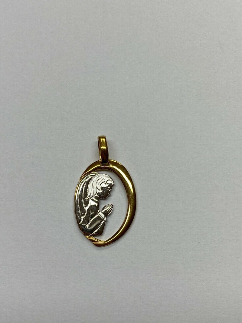 Medaglia Oro Giallo E Bianco 18k Grammi 3,65 Nuova