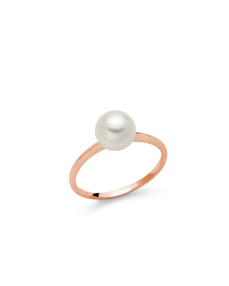 Miluna Anello Oro Rosa 18kt E Perla Naturale Donna Referenza Pli1591r Nuovo