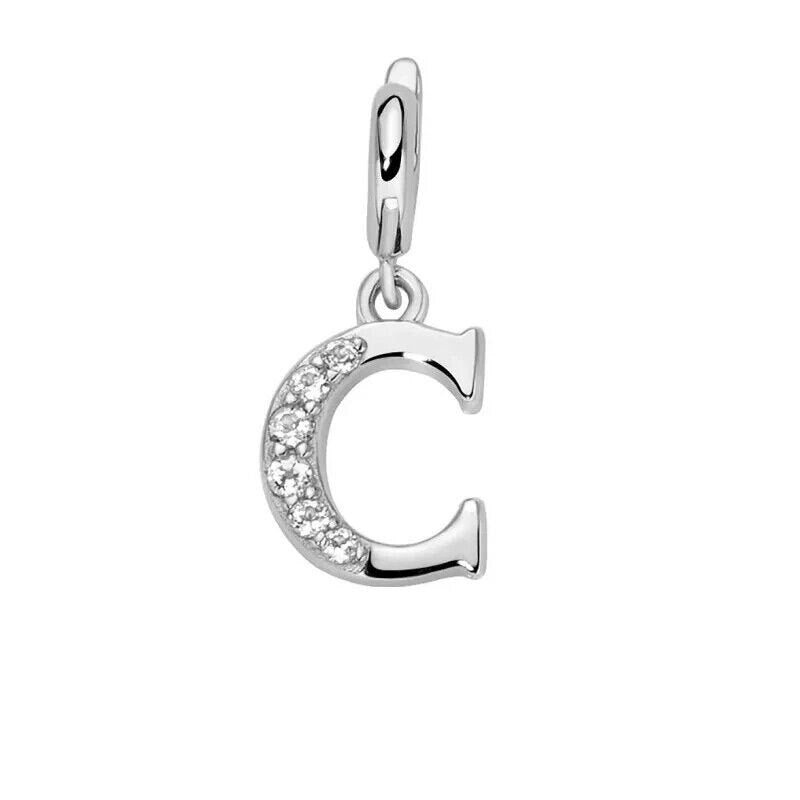 Miluna Charm Pendente Lettere C Argento 925 e Topazi Bianchi PFD888-C