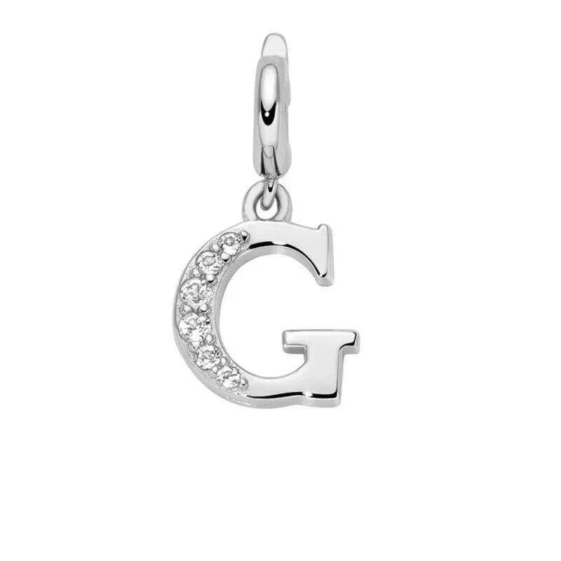 Miluna Charm Pendente Lettere G Argento 925 e Topazi Bianchi PFD888-G
