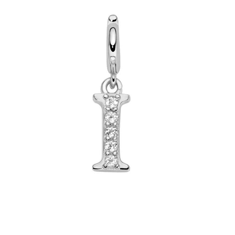 Miluna Charm Pendente Lettere I Argento 925 e Topazi Bianchi PFD888-I