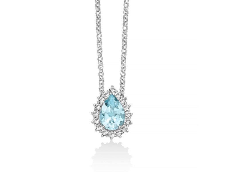 Miluna Collana Gemma Del Cielo Goccia Referenza CLD4836 Garanzia Ufficiale