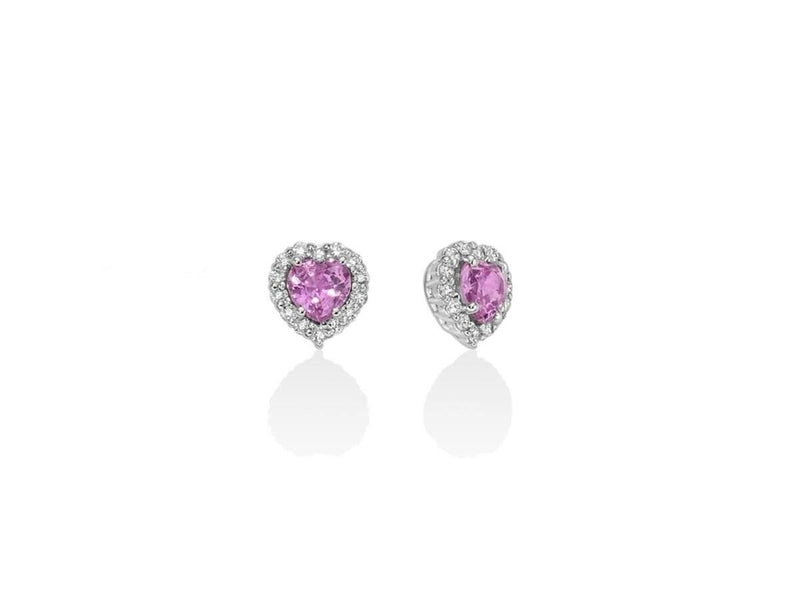 Miluna Gemme Orecchini Con Zaffiro Rosa E Diamanti Referenza ERD2637 Nuova