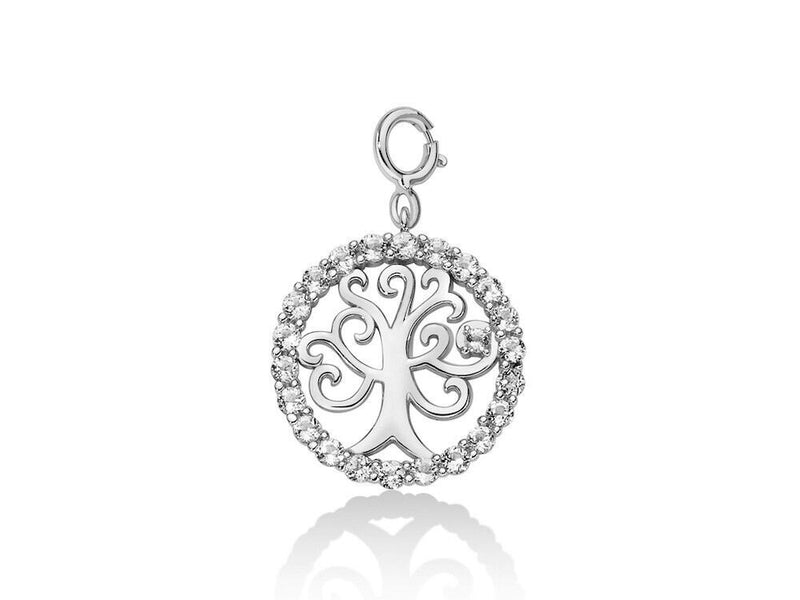Miluna Simboli Ciondolo Albero Della Vita Argento 925 E Topazi Bianchi PFD858