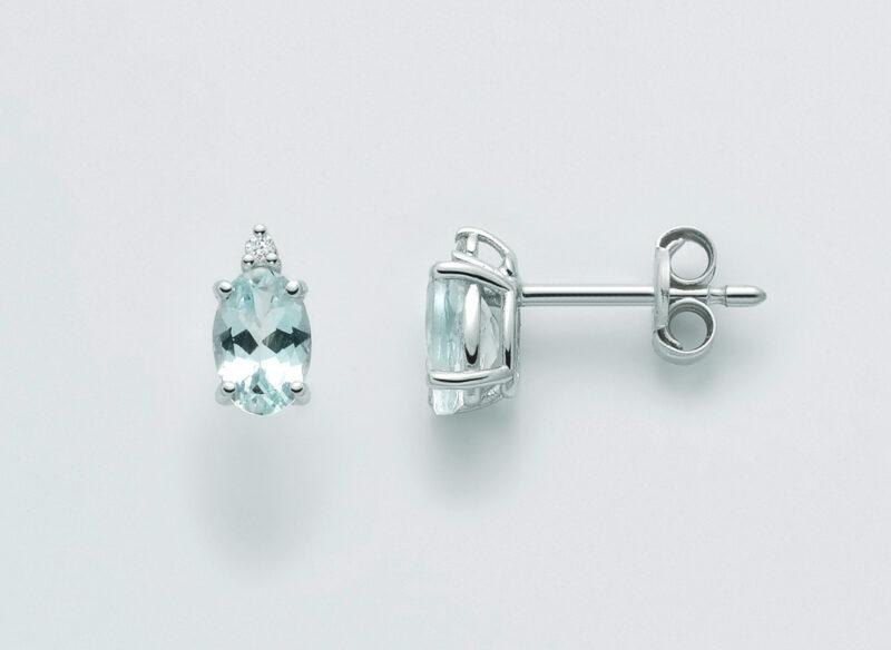 Miluna Orecchini Acquamarina Diamanti Naturali E Oro Bianco 18k Erd2521
