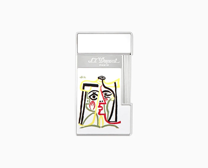 S.T. Dupont Accendino Bq Slimmy Picasso Bianco E Cromato Referenza 028201