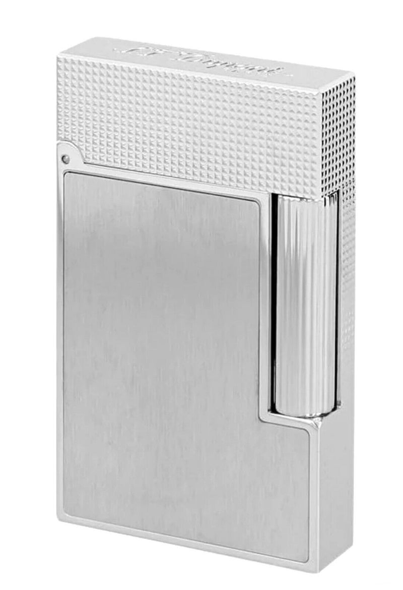 S.T. Dupont Ligne 2 Punta Diamante Brushed Silver C16603 Nuovo Garanzia Italia