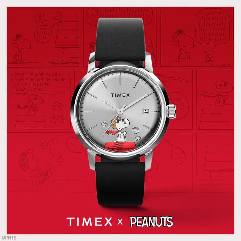 Timex Marlin Peanuts Snoopy Flying Ace Automatico Uomo TW2W49600 Nuovo