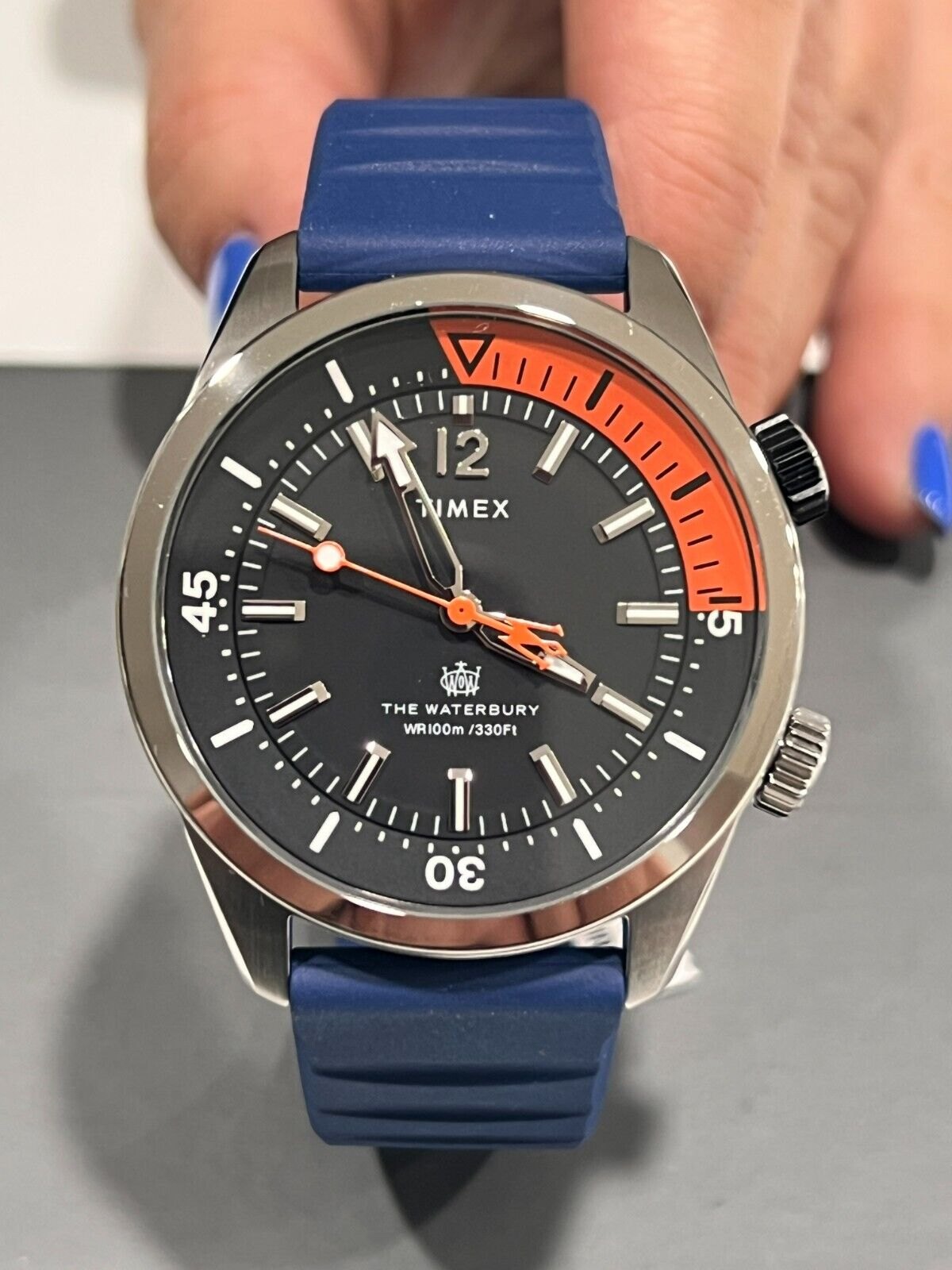 Timex Waterbury Diver Solo Tempo Quarz Referenza Tw2v73500 Nuovo