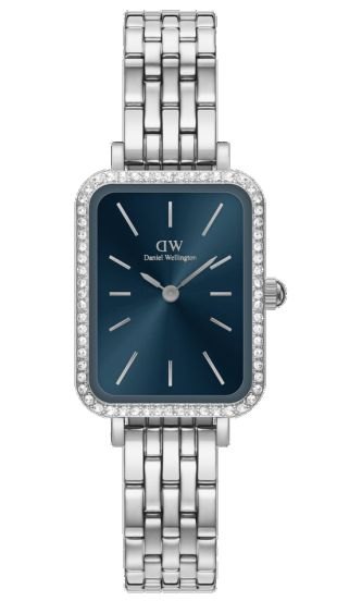 Daniel Wellington Quadro Lumine Bezel 5-link Arctic S Referenza Dw00100670 Garanzia Ufficiale