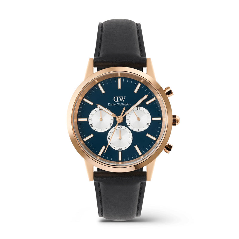 Daniel Wellington Iconic Chronograph Sheffield Arctic Panda Rose Gold  Orologio Uomo Cassa da 42 mm Referenza DW00100877 Garanzia Ufficiale Italia