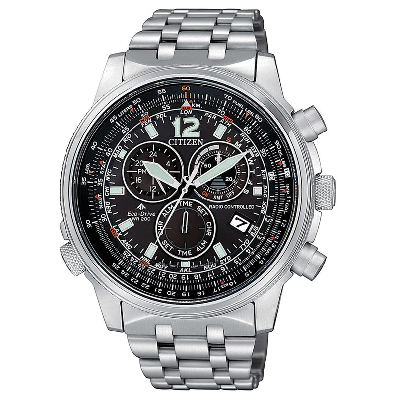 CITIZEN CRONO PILOT ACCIAIO RADIO CONTROLLATO REFERENZA CB5860-86E GARANZIA UFFICIALE ITALIA