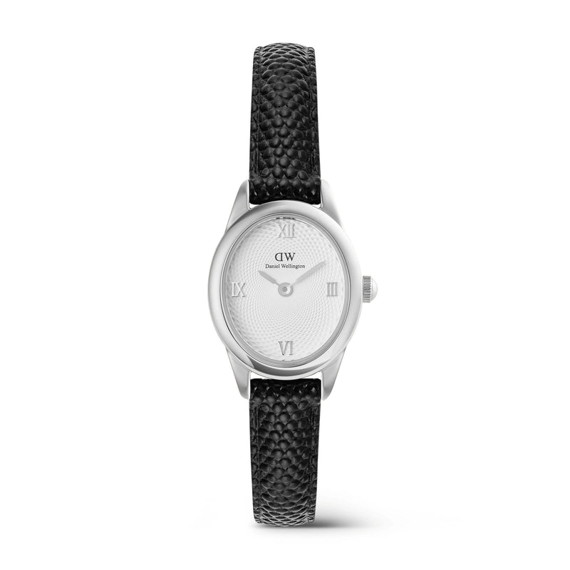 Daniel Wellington Orologio Donna  Ophelia Mini Black Lizard White Guilloché Silver  Referenza DW00100887 Garanzia Ufficiale Italia