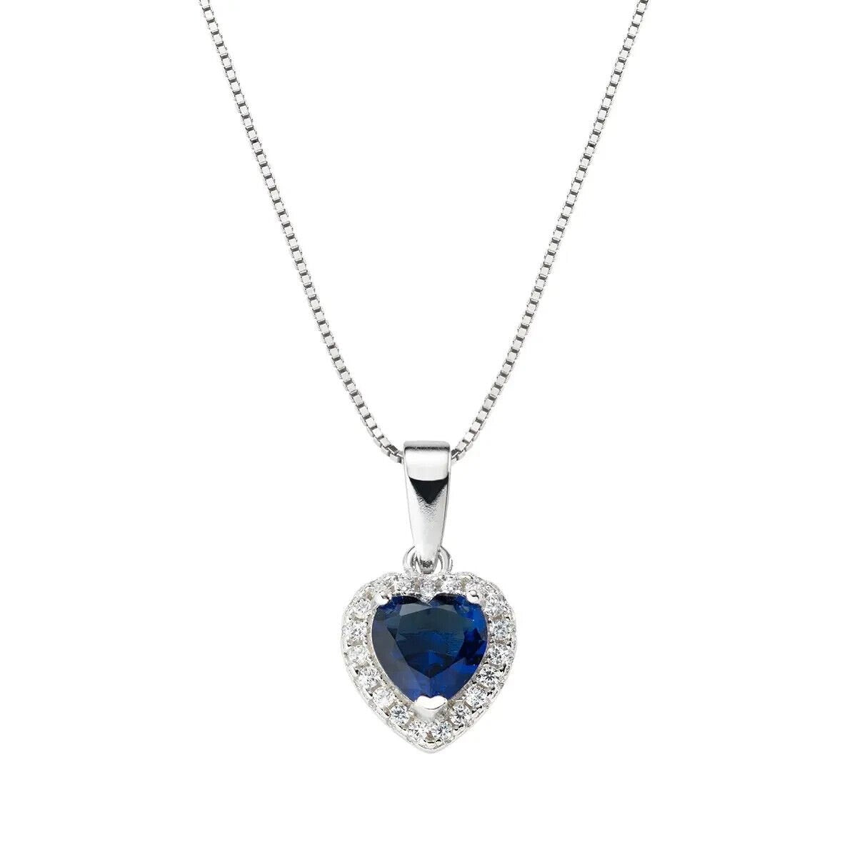 AMEN COLLANA  CUORE DELL'OCEANO BLU    ARGENTO 925 REFERENZA  CLTICBBL NUOVA