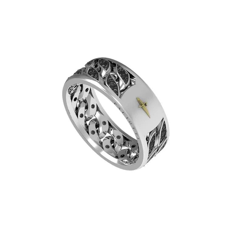 CESARE PACIOTTI ANELLO UOMO BLAZE PAVE'  ARGENTO 925 JPAN5040B-26 MISURA DITO 26