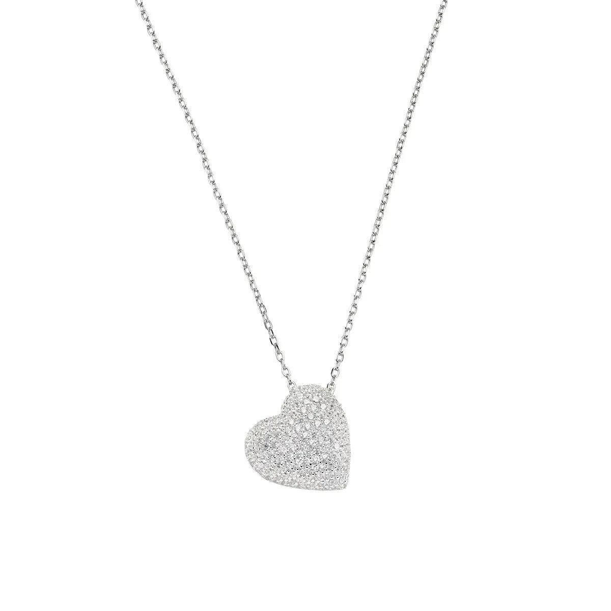AMEN COLLANA  CUORE BOMBATO ARGENTO 925 REFERENZA  CLSTCUBOBBZ  NUOVA