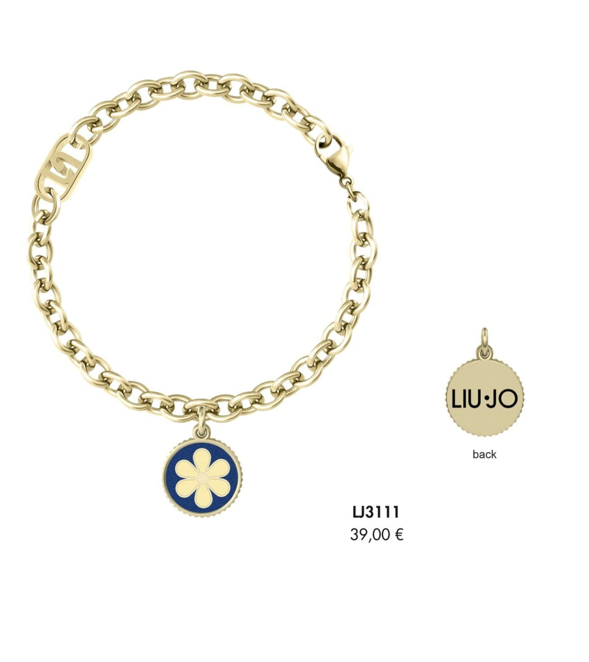 LIU JO   BLOOM  FIORE    BRACCIALE  ACCIAIO   DONNA   LJ3111   NUOVO
