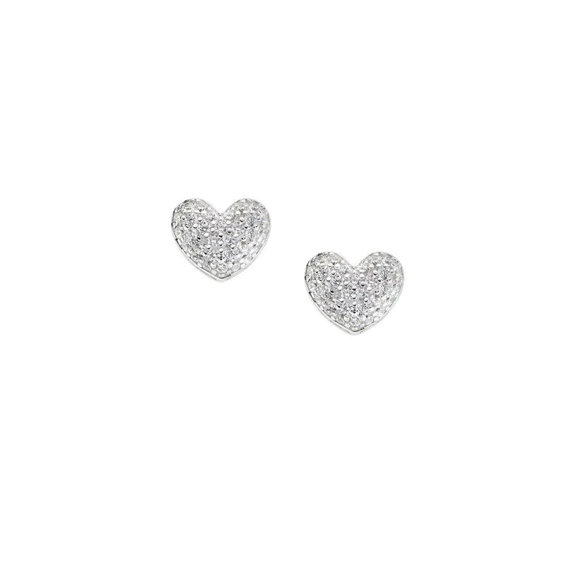 AMEN ORECCHINI MINI  CUORE  PAVE' ARGENTO 925 REFERENZA  EHBOBBZ3  NUOVI