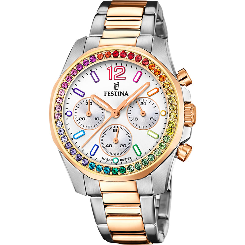 FESTINA  RAINBOW  CRONO  DONNA  QUARZ  REFERENZA   F20608/2  GARANZIA UFFICIALE