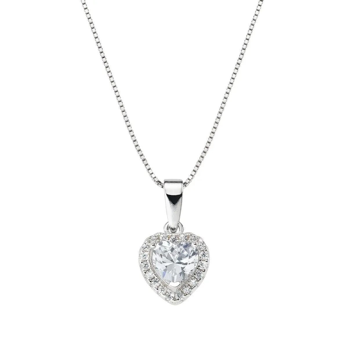 AMEN COLLANA  CUORE DELL'OCEANO BIANCO  ARGENTO 925 REFERENZA  CLTICBB  NUOVA