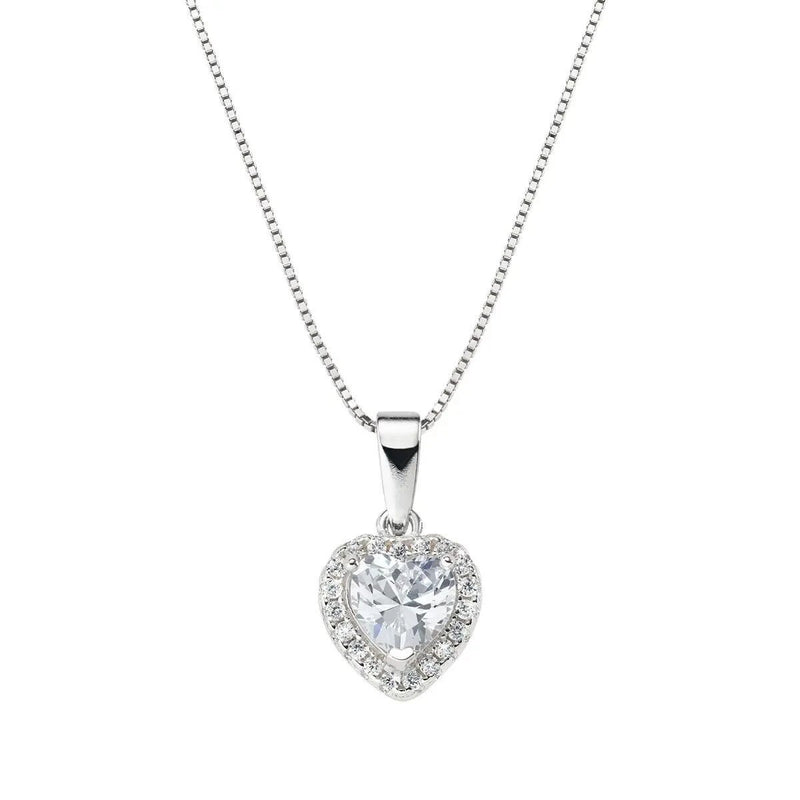 AMEN COLLANA  CUORE DELL'OCEANO BIANCO  ARGENTO 925 REFERENZA  CLTICBB  NUOVA