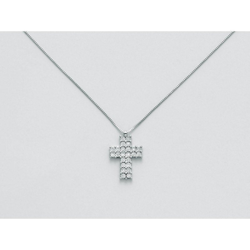 MILUNA CROCI ORO BIANCO E DIAMANTI NATURALI ORO 18KT  REFERENZA CLD4224   NUOVA