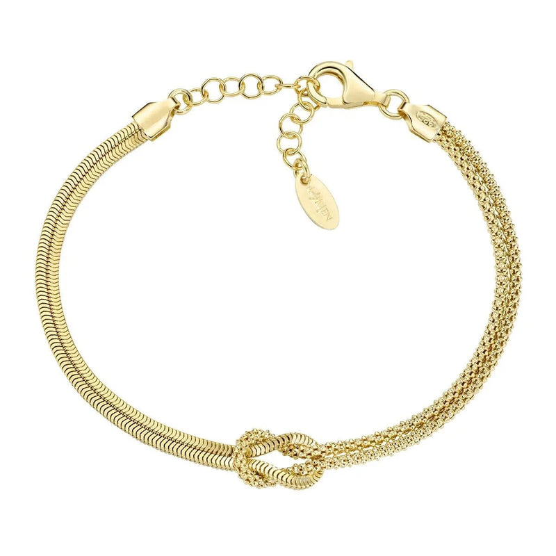 AMEN  BRACCIALE NODO D'AMORE DORATO ARGENTO 925 REFERENZA BRNOAMGG16 NUOVO