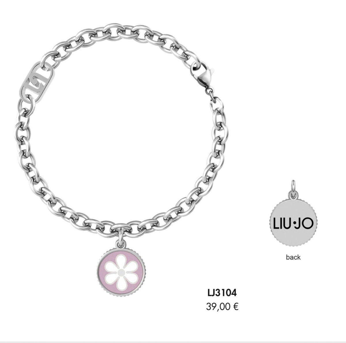 LIU JO   BLOOM  FIORE  BRACCIALE  ACCIAIO   DONNA   LJ3104  NUOVO