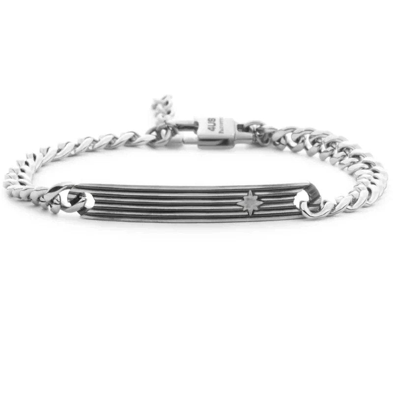 4US CESARE PACIOTTI  BRACCIALE  ACCIAIO ROSA DEI VENTI  UOMO 4UBR7801