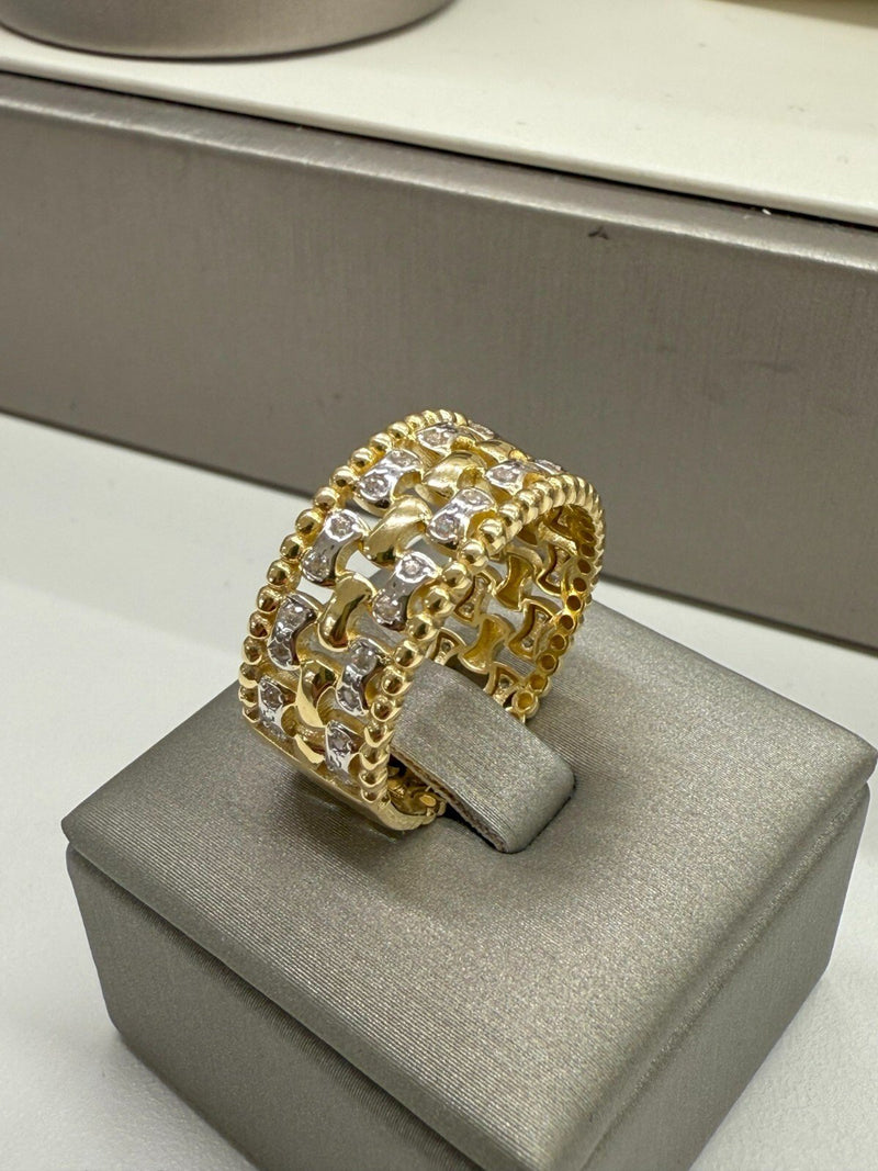 ANELLO DONNA   IN ORO GIALLO   18KT GRAMMI  6,47  MISURA 18