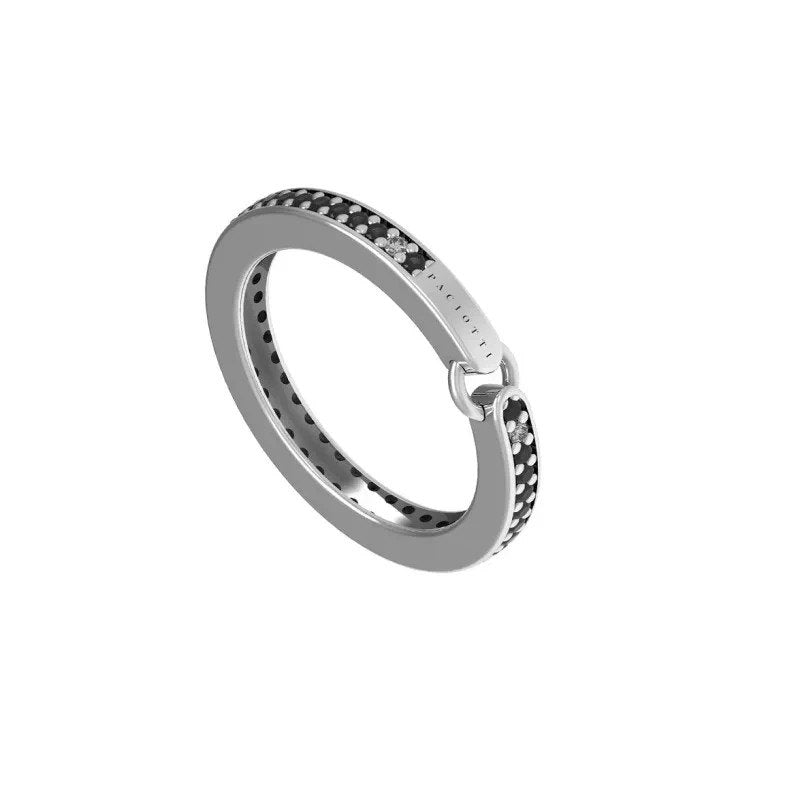 CESARE PACIOTTI ANELLO UOMO BLAZE PAVE'  ARGENTO 925 JPAN5049B-28    MISURA DITO 28