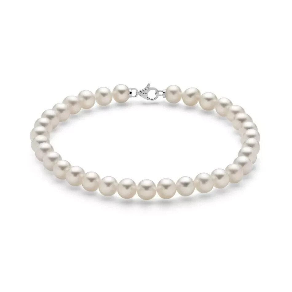 MILUNA BRACCIALE IN PERLE NATURALI E ORO BIANCO 18KT  REFERENZA PBR1679