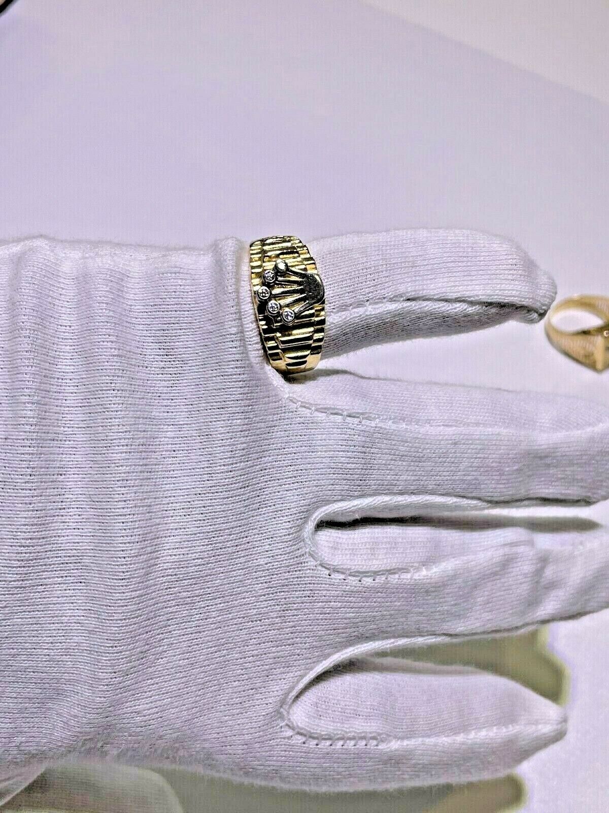 Anello Uomo Oro Giallo E Bianco 18k Titolo 750 Gr. 8,14 Misura Dito 24 Nuovo - immagine 5