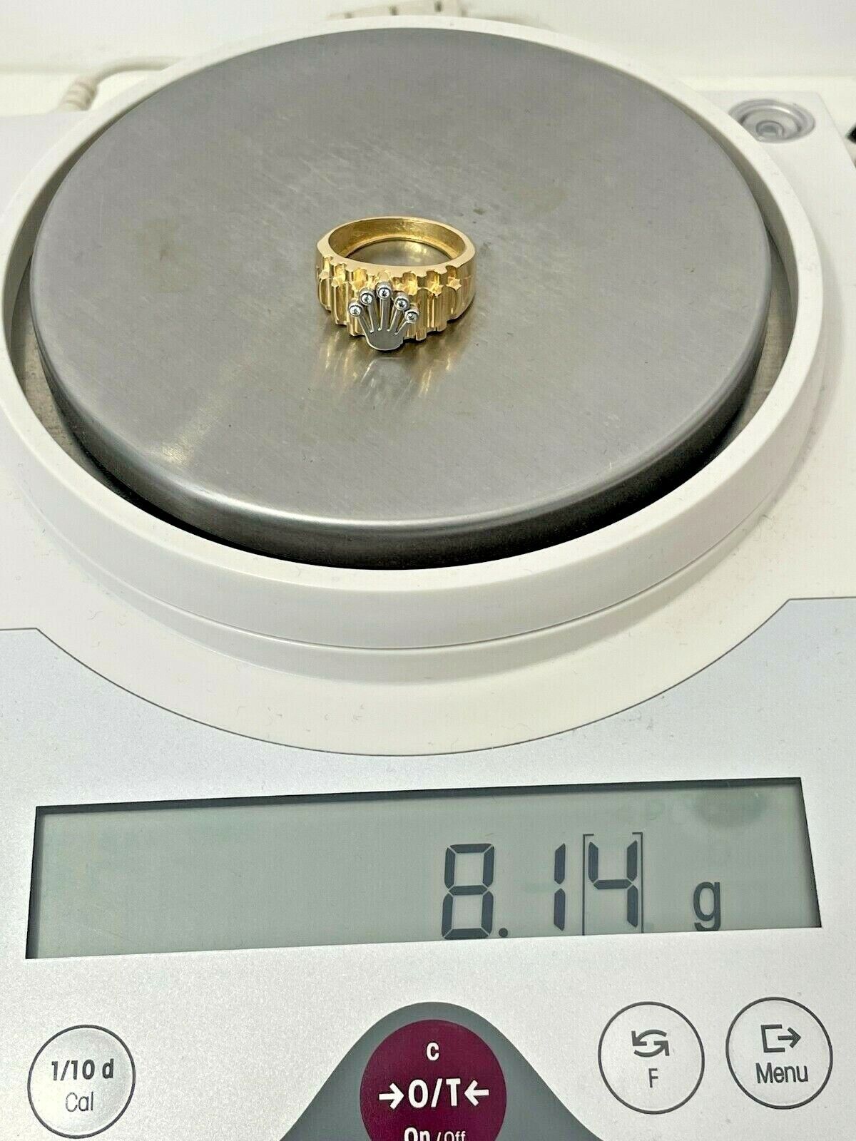 Anello Uomo Oro Giallo E Bianco 18k Titolo 750 Gr. 8,14 Misura Dito 24 Nuovo - immagine 6