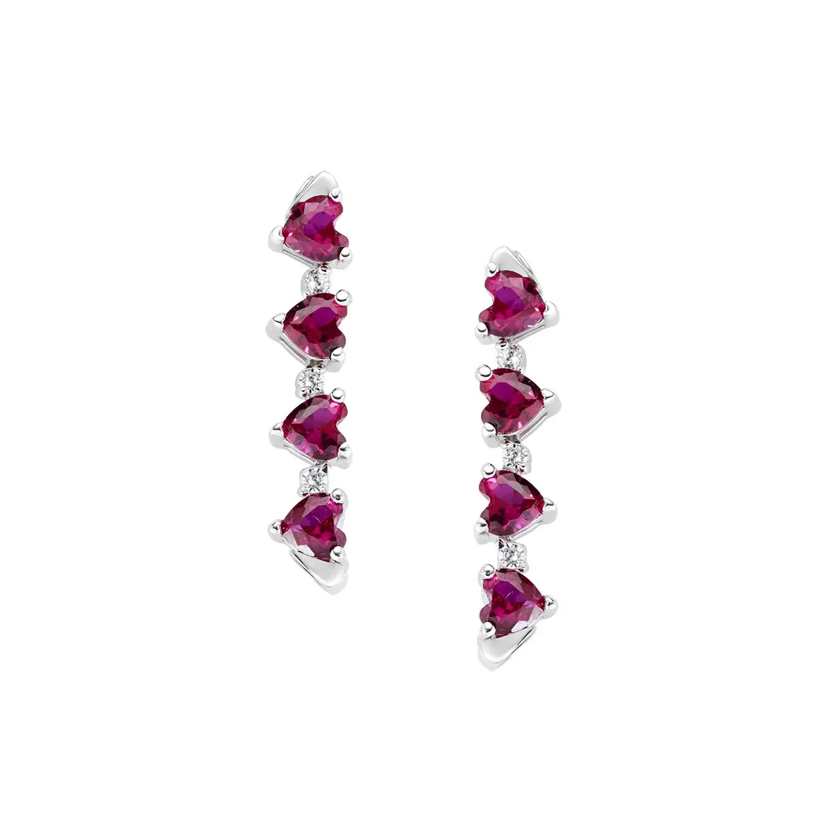 AMEN ORECCHINI QUADRICUORE MAGNETICO ARGENTO 925 REFERENZA EMHBR NUOVI - immagine 3