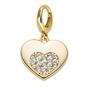 MILUNA  SIMBOLI  CHARM  CUORE   ARGENTO 925 E TOPAZI BIANCHI PFD910G